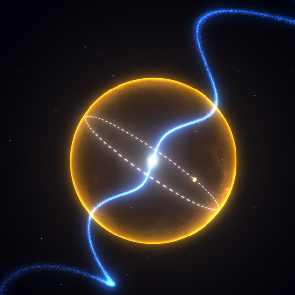 围绕脉冲星转动的碳行星想象图。（图片来自：discovery.com）